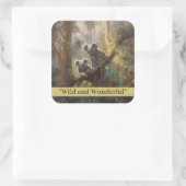 Koala Forest Dreams, op maat Vierkante Sticker (Tas)