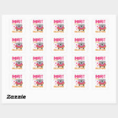 Koala Funny Animals in donut Roze Vierkante Sticker (Vel)