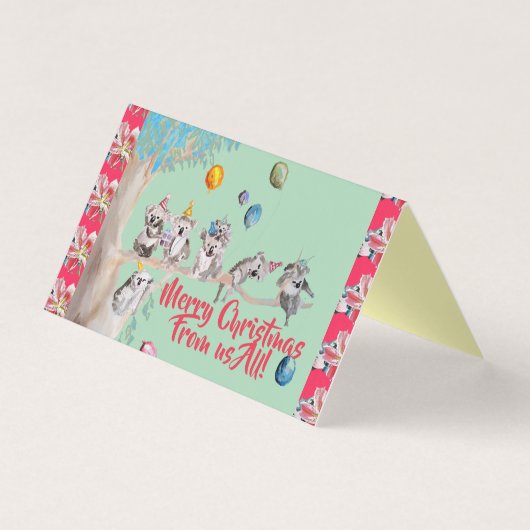 Koala Funny Merry Kerstmis van ons allemaal Kaart  (Voorkant)