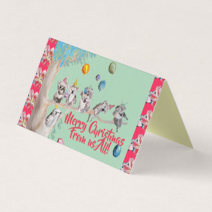 Koala Funny Merry Kerstmis van ons allemaal Kaart 