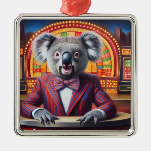 Koala Game Show Host Metalen Ornament (Voorkant)
