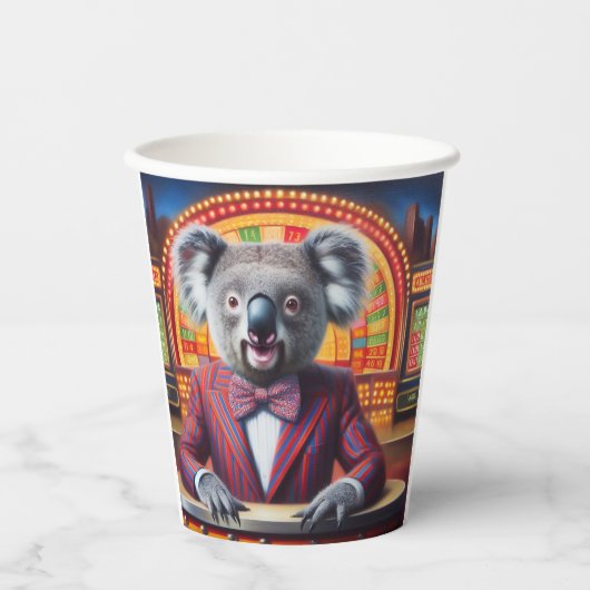 Koala Game Show Host Papieren Bekers (Voorkant)