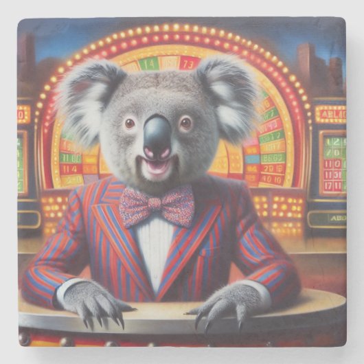 Koala Game Show Host Stenen Onderzetter (Voorkant)