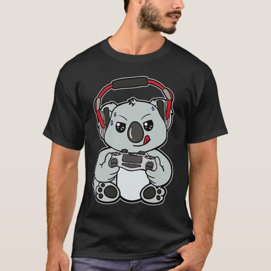 Koala Gamer Gaming Online Videogames Controller H T-shirt (Voorkant)