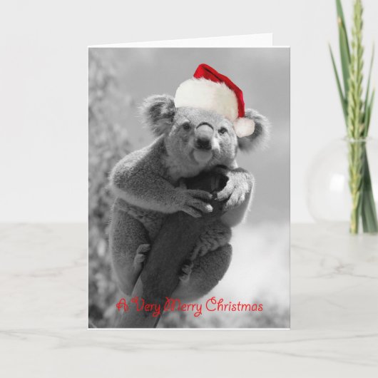 Koala gelukkige Kerstmis Feestdagen Kaart (Voorkant)