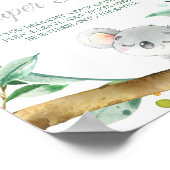 Koala Gender Neutral Baby shower Diaper Raffle Poster (Hoek)