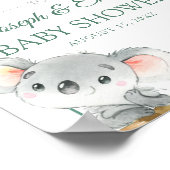 Koala Genderneutraal Baby shower Welkom Poster (Hoek)