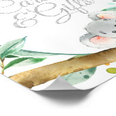 Koala Genderneutrale Baby shower Kaarten en cadeau Poster (Hoek)