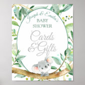 Koala Genderneutrale Baby shower Kaarten en cadeau Poster (Voorkant)