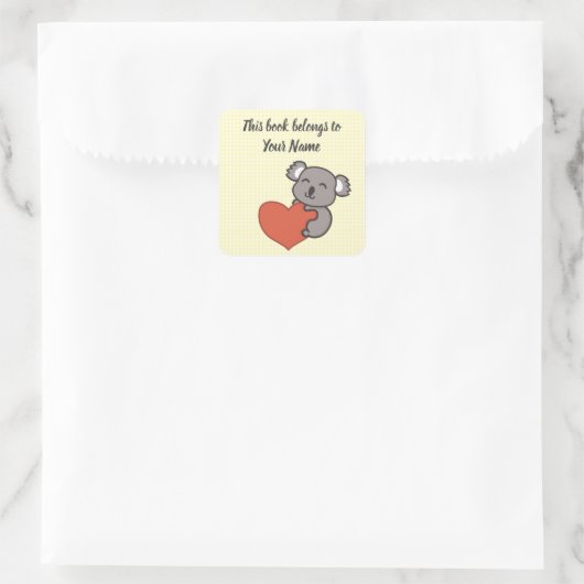 Koala gepersonaliseerde Bookplate Sticker (Tas)