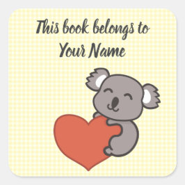 Koala gepersonaliseerde Bookplate Sticker