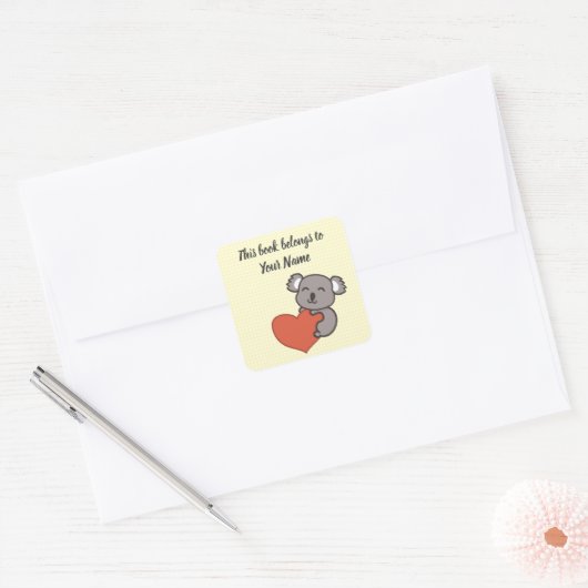 Koala gepersonaliseerde Bookplate Sticker (Envelop)