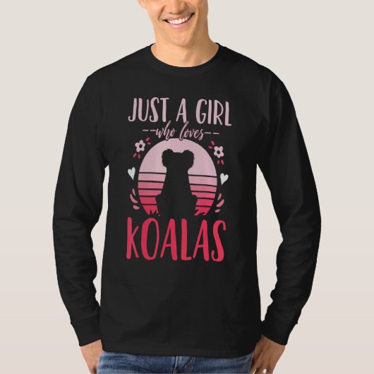 Koala gewoon een meisje dat houdt van Koala's Retr T-shirt (Voorkant)