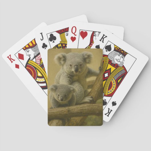 Koala Gezelschap – Zachte Wilde Natuur Kunstprint Pokerkaarten (Achterkant)