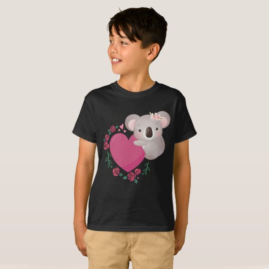Koala Girl Australian Animal Heart T-shirt (Voorkant volledig)