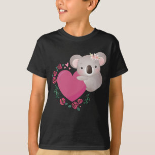 Koala Girl Australian Animal Heart T-shirt