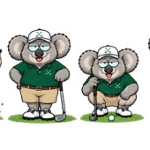 Koala golfer bedankkaart