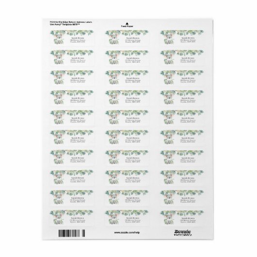Koala Greenery Eucalyptus Return Address Label (Full Sheet)
