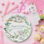 Koala Groen en Grijs Genderneutraal Baby shower Papieren Bordje (Feest)