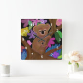 Koala Habitat Clock Vierkante Klok (Huis)