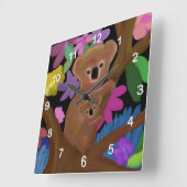Koala Habitat Clock Vierkante Klok (Hoek)