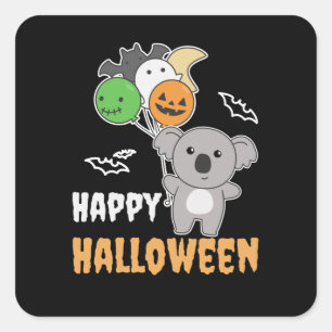 Koala Halloween-ballonnen voor kinderen die Koalas Vierkante Sticker
