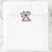 Koala Halloween Cute Devil Kinder Witches Costume Vierkante Sticker (Tas)