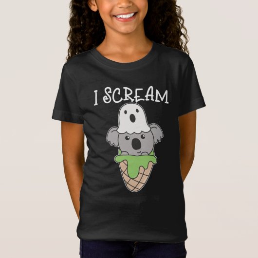 Koala Halloween Ghost I Scream Ice Cream Pun T-shirt (Voorkant)