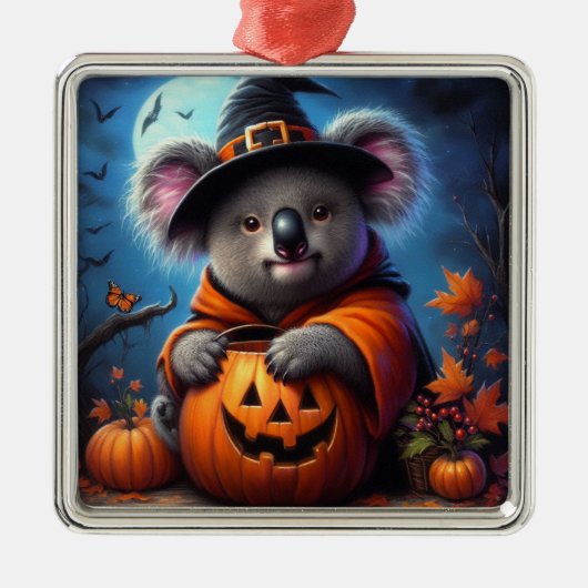 Koala Halloween kostuum Metalen Ornament (Voorkant)