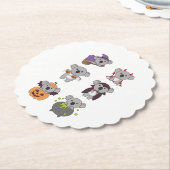 Koala Halloween Witch Devil Pumpkin Vampire Kartonnen Onderzetters (Gekanteld)