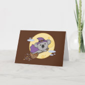 Koala Halloween Witch Kinder Witch Costume Feestdagen Kaart (Voorkant)