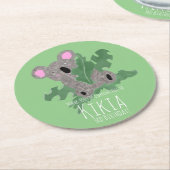 Koala Hand Drawn Beer Birthday Party Ronde Kartonnen Onderzetter (Gebogen)