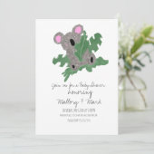 Koala Handgetekende Baby Shower Kaart (Staand voorkant)