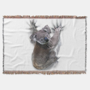 Koala Hang Op Rug Schattige Beer Australië Dier Deken