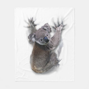 Koala Hang Op Rug Schattige Beer Australië Dier Fleece Deken
