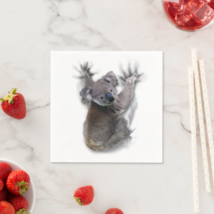 Koala Hang Op Rug Schattige Beer Australië Dier Servet