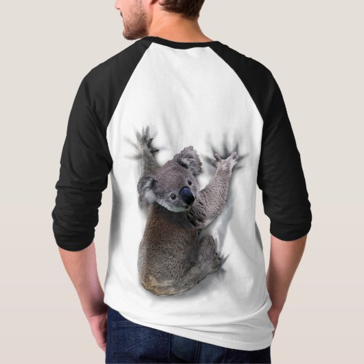 Koala Hang Op Rug Schattige Beer Australië Dier T-shirt (Achterkant)