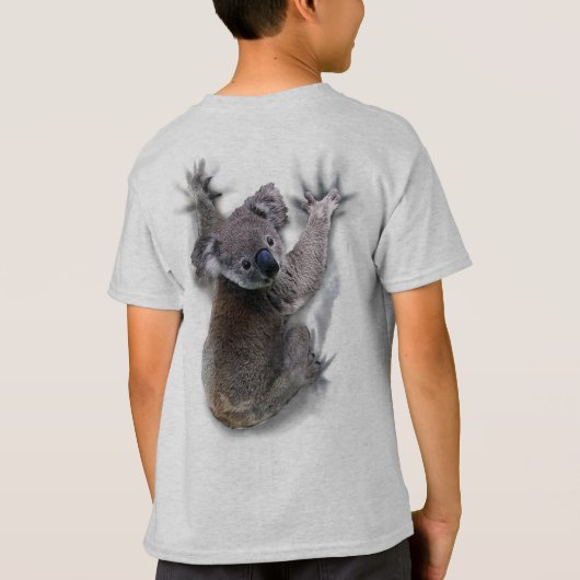 Koala Hang Op Rug Schattige Beer Australië Dier T-shirt (Achterkant)
