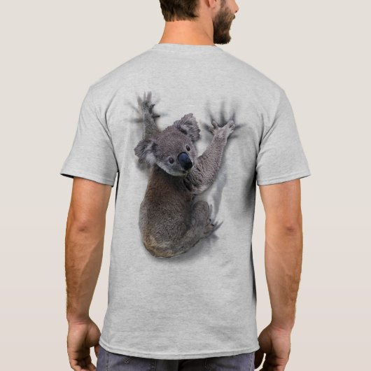 Koala Hang Op Rug Schattige Beer Australië Dier T-shirt (Achterkant)