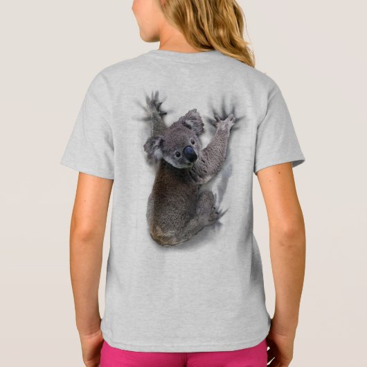 Koala Hang Op Rug Schattige Beer Australië Dier T-shirt (Achterkant)