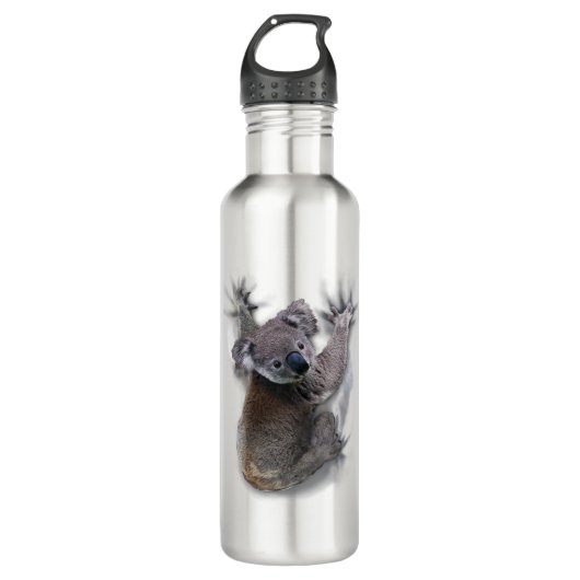 Koala Hang Op Rug Schattige Beer Australië Dier Waterfles (Voorkant)