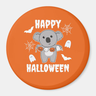 Koala Happy Halloween Pumpkin Bat Costume Magneet