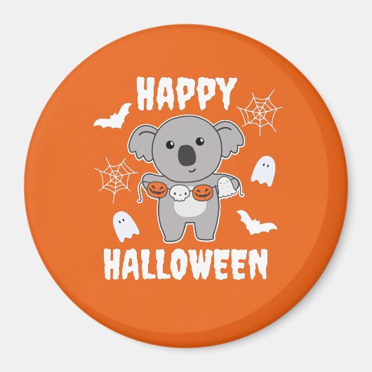 Koala Happy Halloween Pumpkin Bat Costume Magneet (Voorkant)