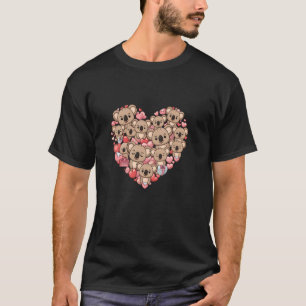Koala Hartvormige Beer Dierenliefhebber Gelukkig V T-shirt