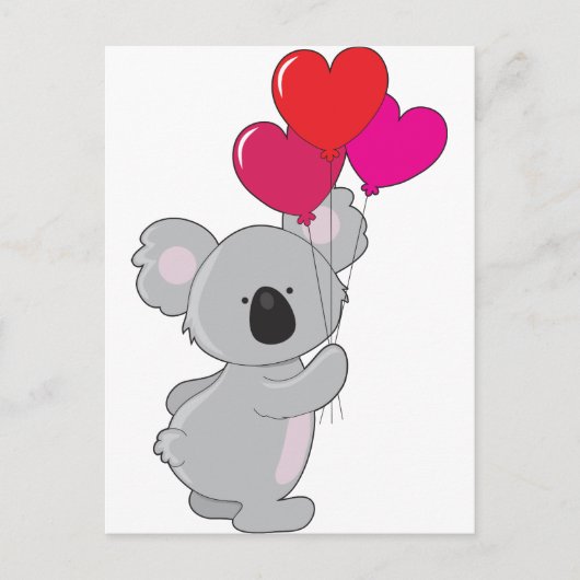 Koala Heart Balloons Briefkaart (Voorkant)