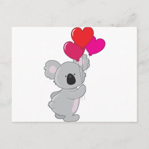 Koala Heart Balloons Briefkaart