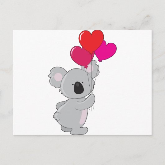 Koala Heart Balloons Briefkaart (Voorkant)