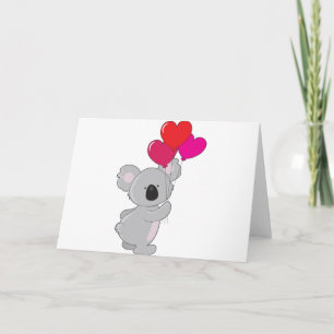 Koala Heart Balloons Kaart