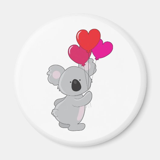 Koala Heart Balloons Magneet (Voorkant)