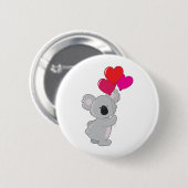 Koala Heart Balloons Ronde Button 5,7 Cm (Voorkant /achterkant)